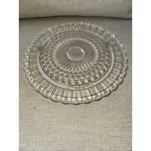 Vintage Federal Glass Footed Cake Plate Clear 2889 11 3/8" Diameter